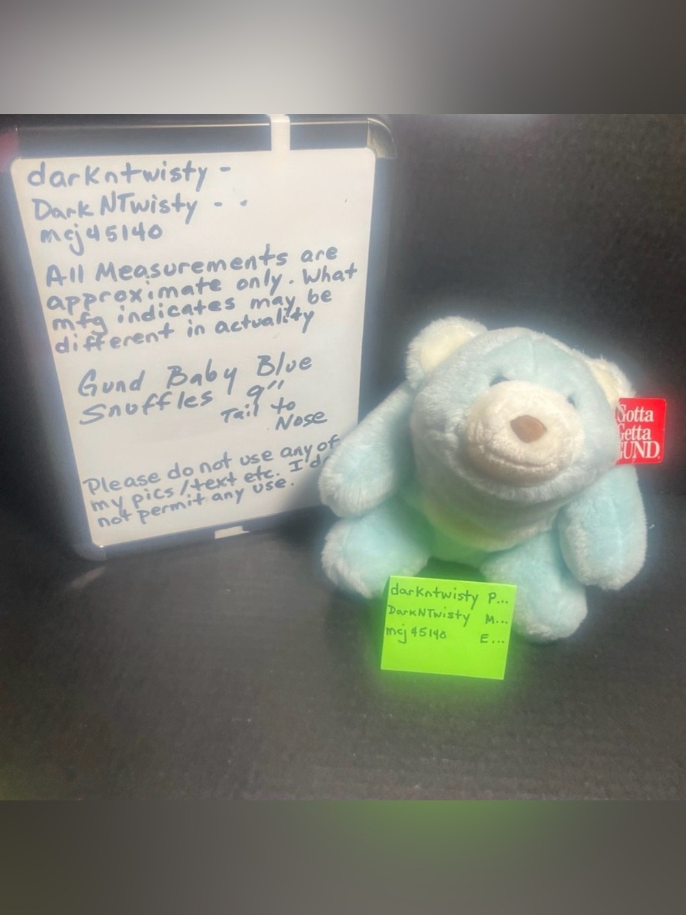 BNWT VINTAGE GUND SNUFFLES BLUE 9” FREE MINI GUND SNUFFLES GWP